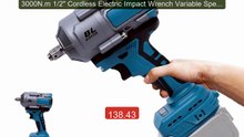 3000N.m 1/2" Cordless Electric Impact Wrench Variable Speed B... -- Amazing Value 2026 | Must Have!