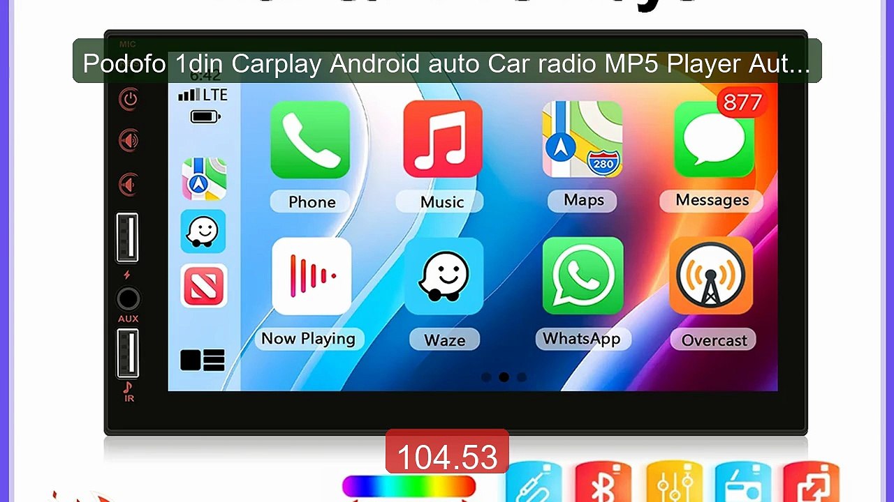 Podofo 1din Carplay Android auto Car radio MP5 Player Autoradio Aud... -- Top Rated 2026 | Buy Now!