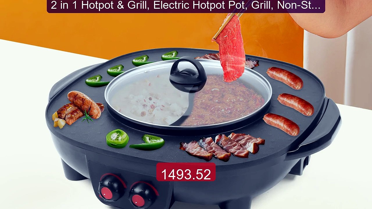 2 in 1 Hotpot & Grill, Electric Hotpot Pot, Grill, Non-Stick G... -- Hot Deal 2026 | Limited Offer!