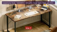 Coleshome Desk, 140X50Cm Computer Desk Table Desk and Work St... -- Amazing Value 2026 | Must Have!