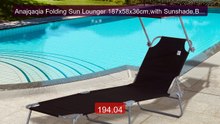 Anajqaqia Folding Sun Lounger 187x58x36cm,with Sunshade,Backrest A... -- Best Deal 2026 | Shop Now!
