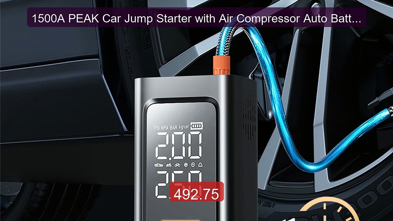 1500A PEAK Car Jump Starter with Air Compressor Auto Battery ... -- Amazing Value 2026 | Must Have!