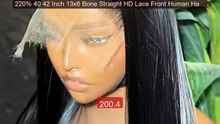 220% 40 42 Inch 13x6 Bone Straight HD Lace Front Human Hair Wi... -- Hot Deal 2026 | Limited Offer!