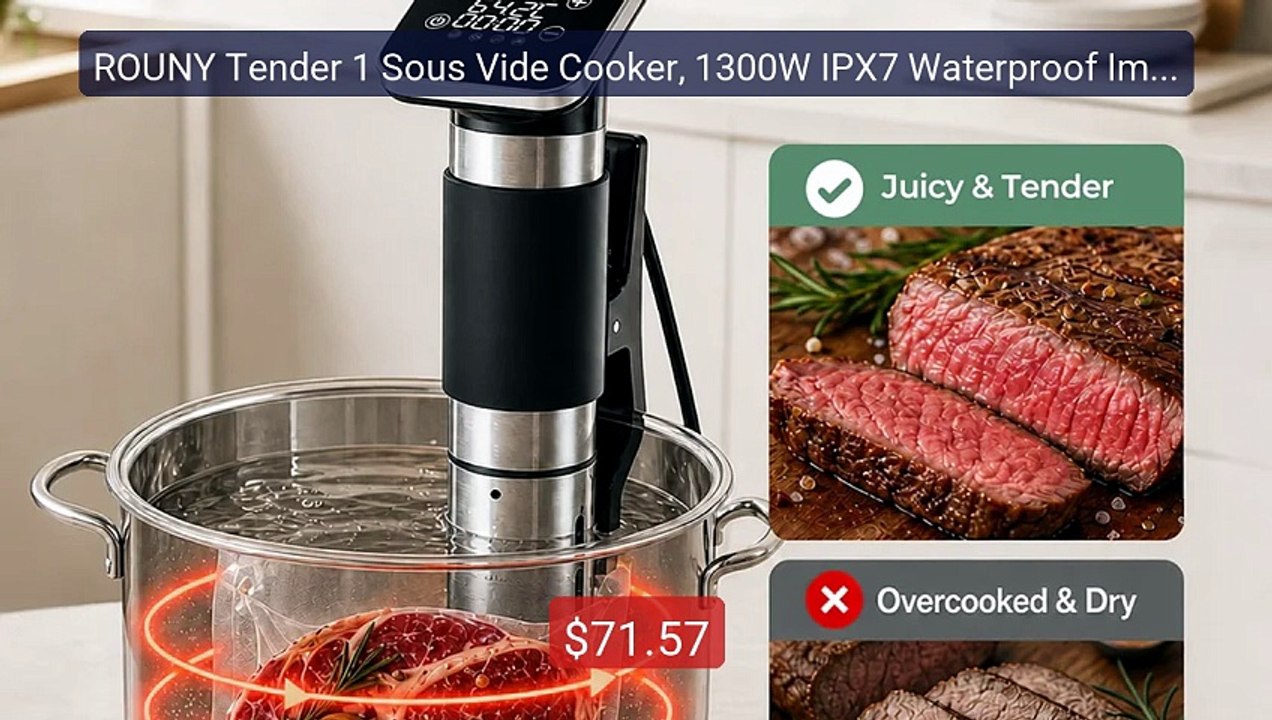 ROUNY Tender 1 Sous Vide Cooker, 1300W IPX7 Waterproof Immersion C... -- Best Deal 2026 | Shop Now!