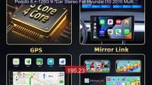 Podofo 8 + 128G 9 ''Car Stereo For Hyundai I10 2010 Multimedia Play... -- Top Rated 2026 | Buy Now!