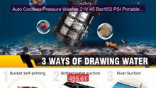 Auto Cordless Pressure Washer,21V 45 Bar/652 PSI Portable +... -- Top Pick 2026 | Unbeatable Price!