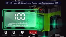 16/12/8 Lines 4D Laser Level Green Line Rechargeable 360 ° selfleve... -- Top Rated 2026 | Buy Now!