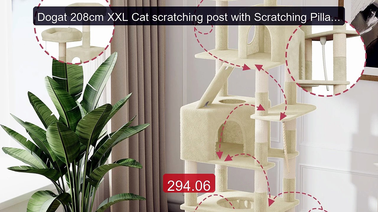 Dogat 208cm XXL Cat scratching post with Scratching Pillars... -- Top Pick 2026 | Unbeatable Price!