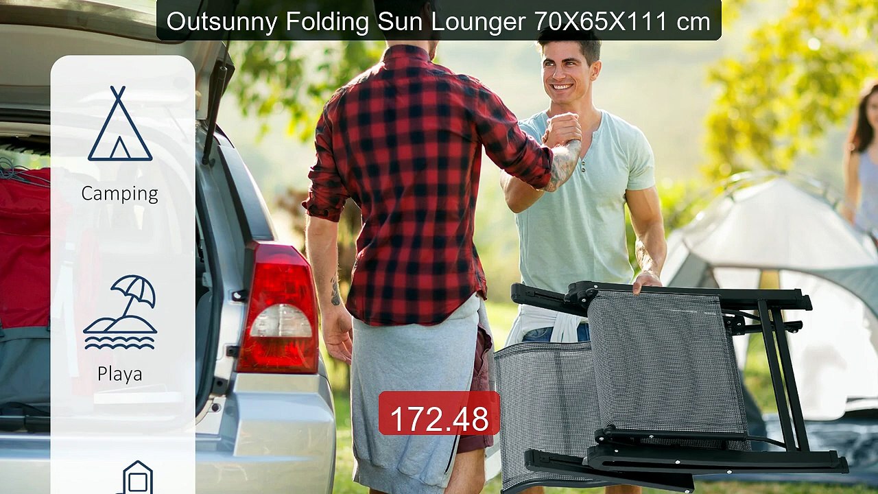 Outsunny Folding Sun Lounger 70X65X111 cm -- Amazing Value 2026 | Must Have!