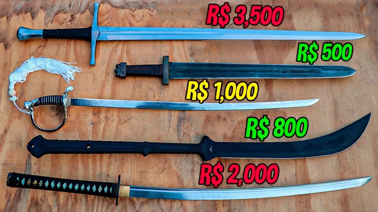 Armé un arsenal con las espadas más caras y más baratas