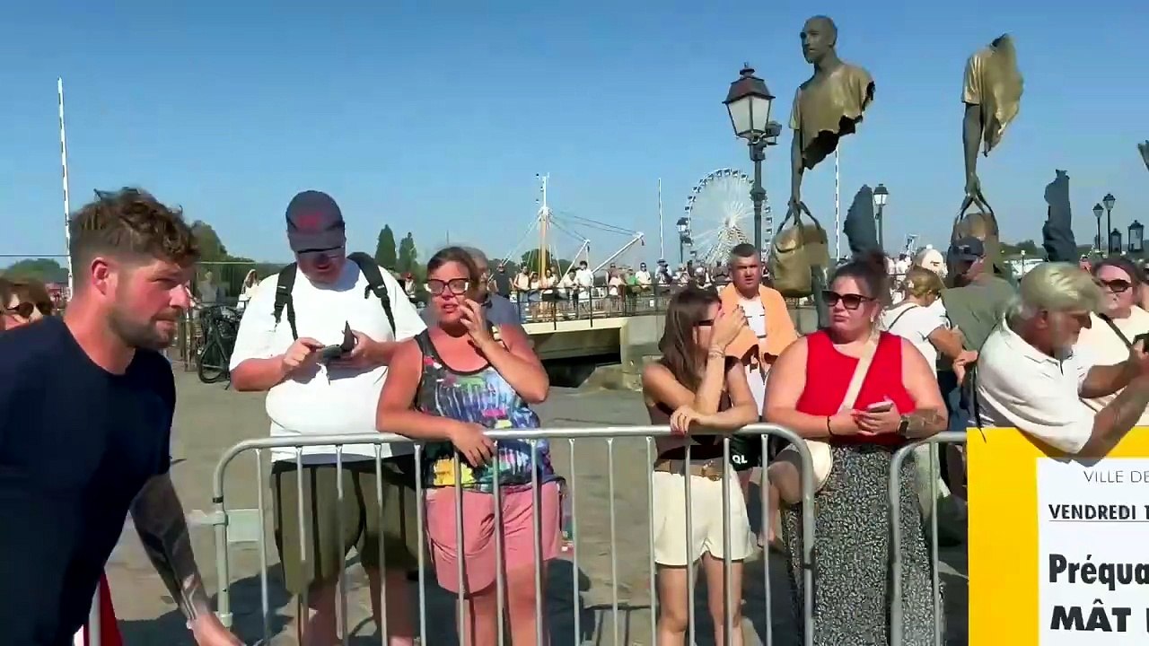 Qualification à l'épreuve du mât penché du 10 juillet à Honfleur.