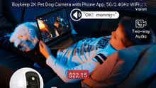 Boykeep 2K Pet Dog Camera with Phone App, 5G/2.4GHz WiFi Indoo... -- Best Buy 2026 | Great Quality!