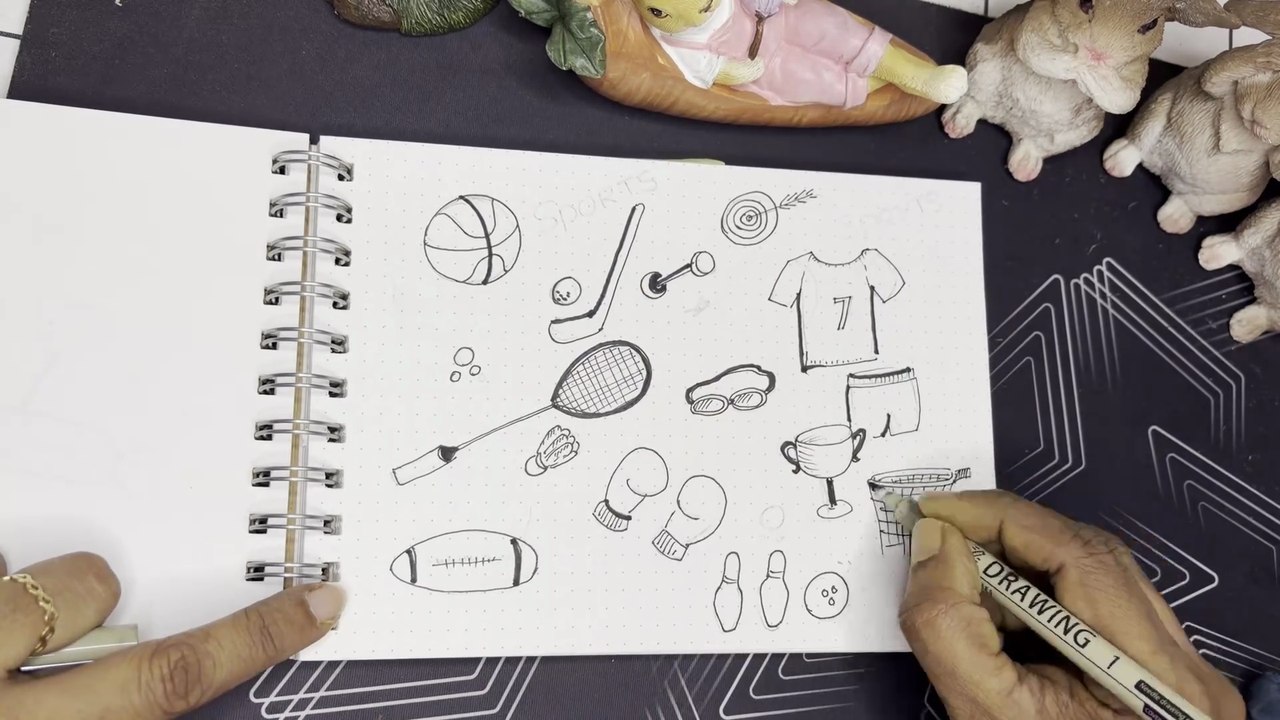 sports doodle art