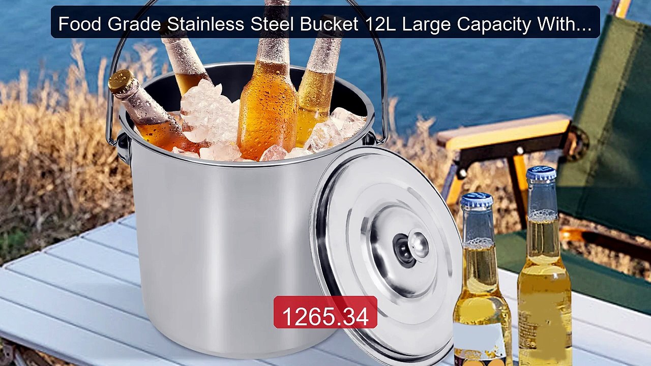 Food Grade Stainless Steel Bucket 12L Large Capacity With Lid Thick... -- Top Rated 2026 | Buy Now!