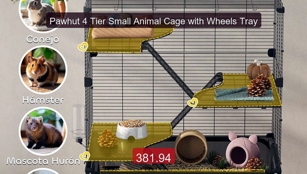 Pawhut 4 Tier Small Animal Cage with Wheels Tray -- Best Buy 2026 | Great Quality!