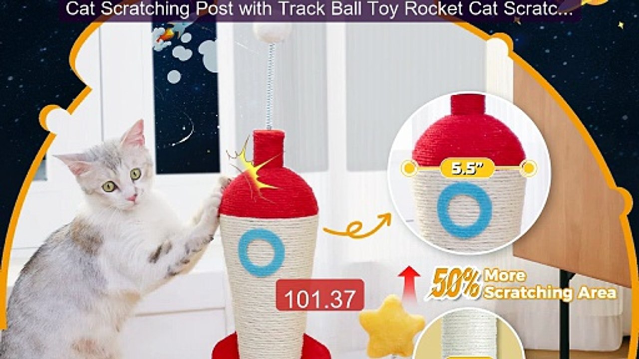Cat Scratching Post with Track Ball Toy Rocket Cat Scratcher S... -- Best Buy 2026 | Great Quality!