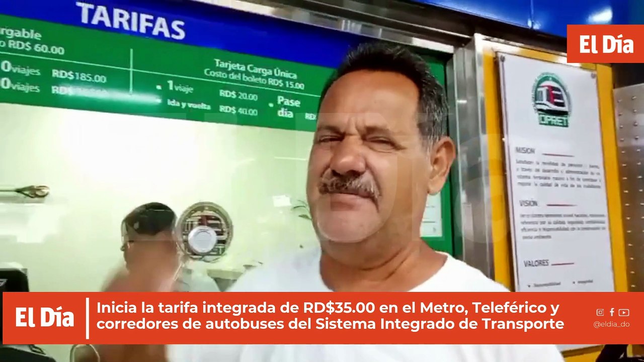 Inicia la tarifa integrada de RD$35.00 en el Metro, Teleférico y corredores de autobuses del Sistema Integrado de Transporte