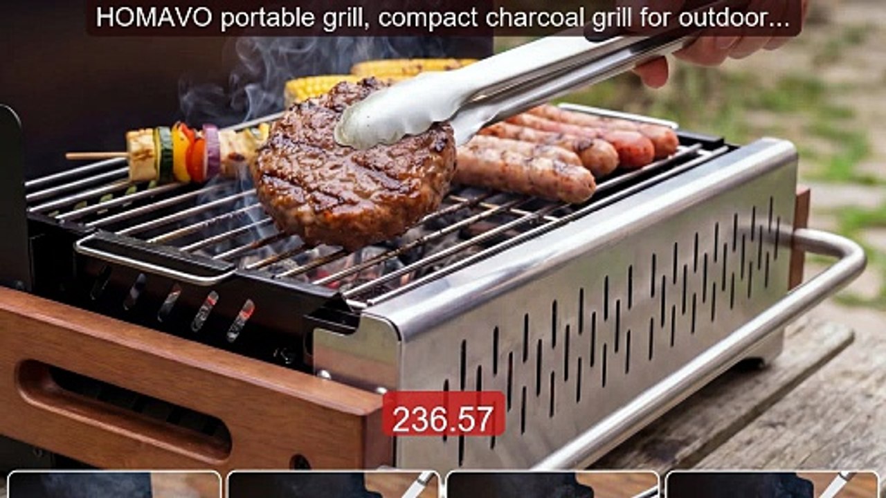 HOMAVO portable grill, compact charcoal grill for outdoor, ... -- Top Pick 2026 | Unbeatable Price!