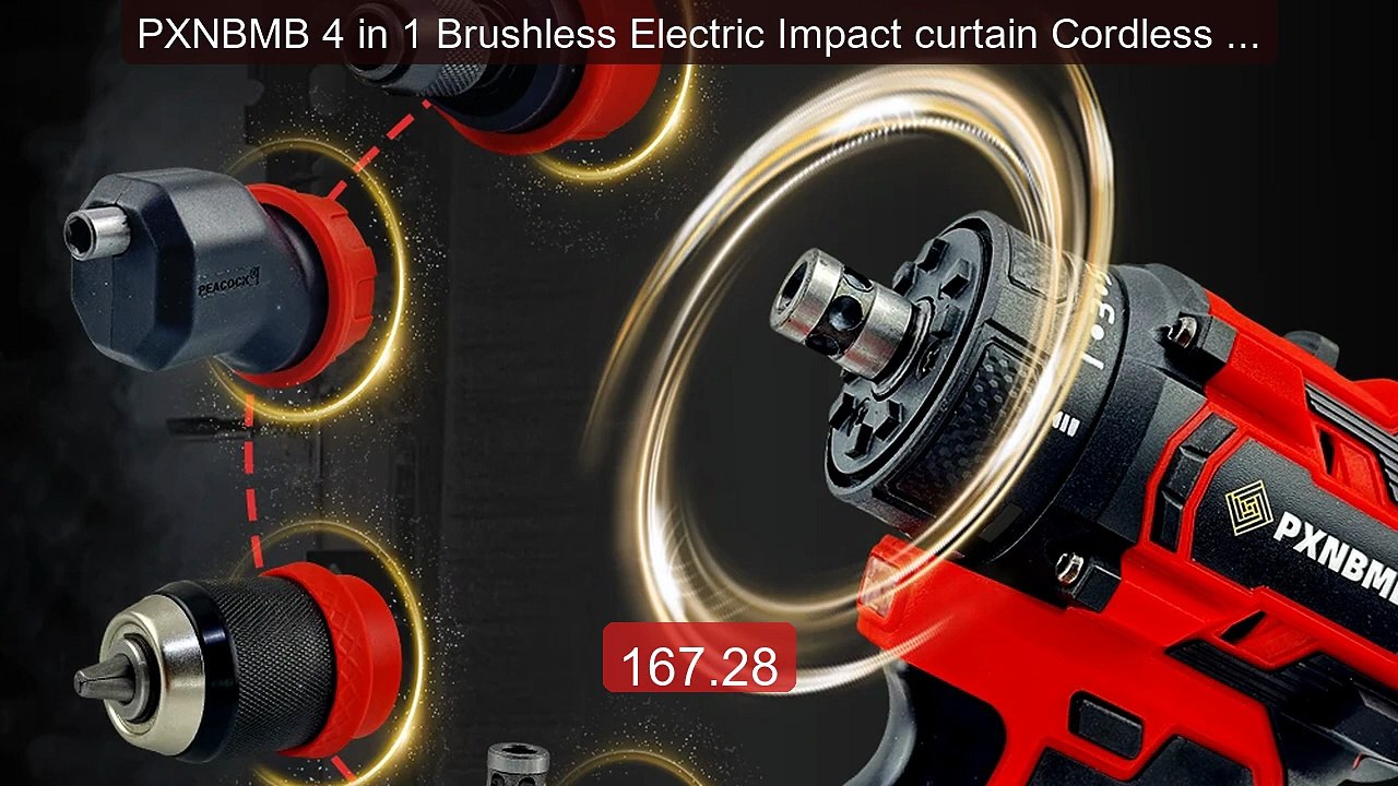 PXNBMB 4 in 1 Brushless Electric Impact curtain Cordless Electric E... -- Top Rated 2026 | Buy Now!