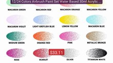 12/24 Colors Airbrush Paint Set Water Based 30ml Acrylic Paint... -- Hot Deal 2026 | Limited Offer!