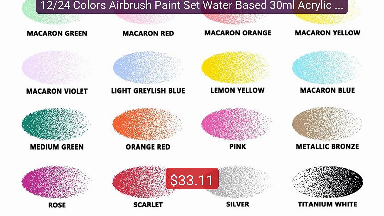 12/24 Colors Airbrush Paint Set Water Based 30ml Acrylic Paint... -- Hot Deal 2026 | Limited Offer!