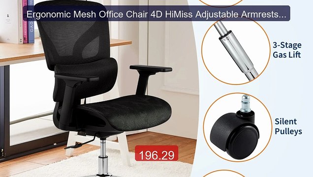 Ergonomic Mesh Office Chair 4D HiMiss Adjustable Armrests Dynamic L... Top Rated 2026 | Buy Now!