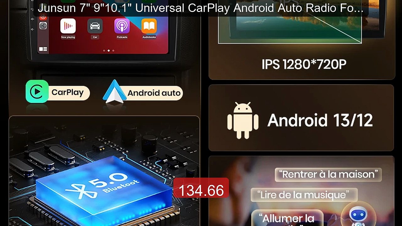 Junsun 7" 9"10.1" Universal CarPlay Android Auto Radio For VW ... -- Best Buy 2026 | Great Quality!
