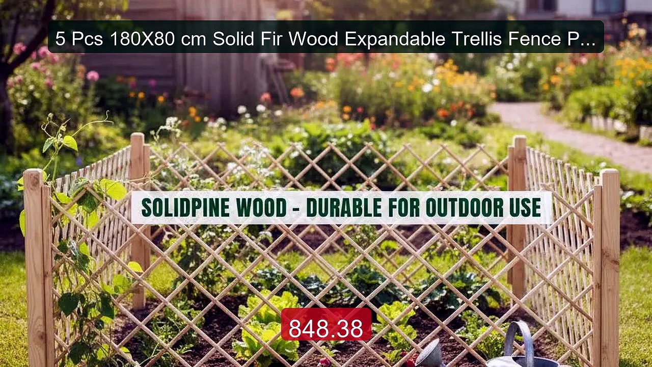 5 Pcs 180X80 cm Solid Fir Wood Expandable Trellis Fence Pan... -- Top Pick 2026 | Unbeatable Price!