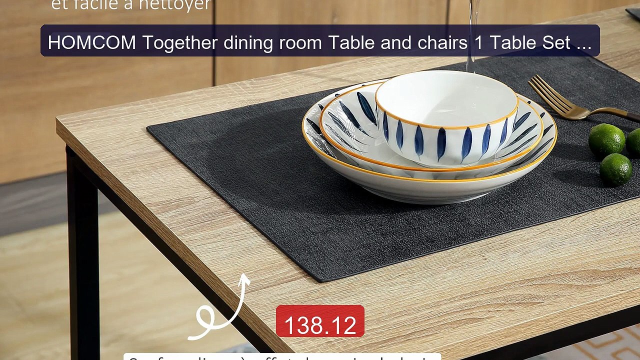 HOMCOM Together dining room Table and chairs 1 Table Set + 2 built... -- Best Deal 2026 | Shop Now!