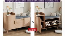 Fangange Storage shoe cabinet with padded shoe stool, double-layer... -- Best Deal 2026 | Shop Now!