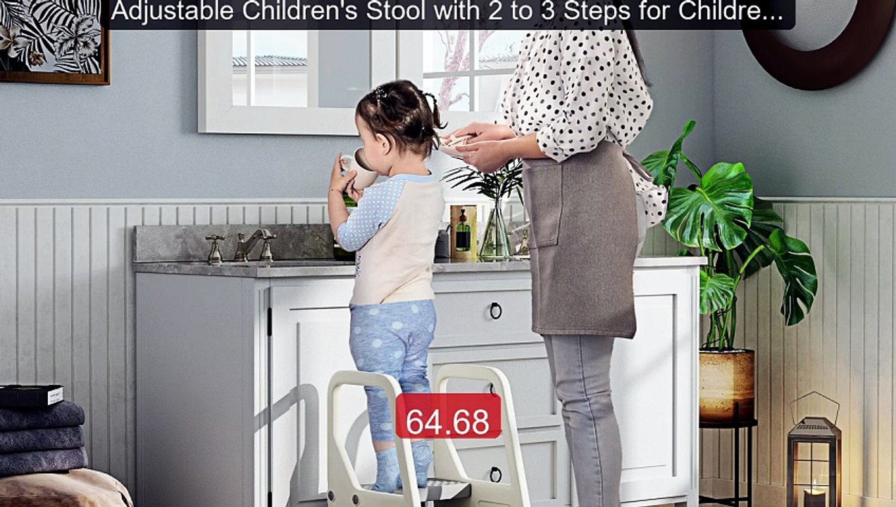Adjustable Children's Stool with 2 to 3 Steps for Children fro... -- Best Buy 2026 | Great Quality!