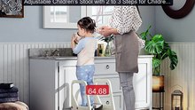 Adjustable Children's Stool with 2 to 3 Steps for Children fro... -- Best Buy 2026 | Great Quality!