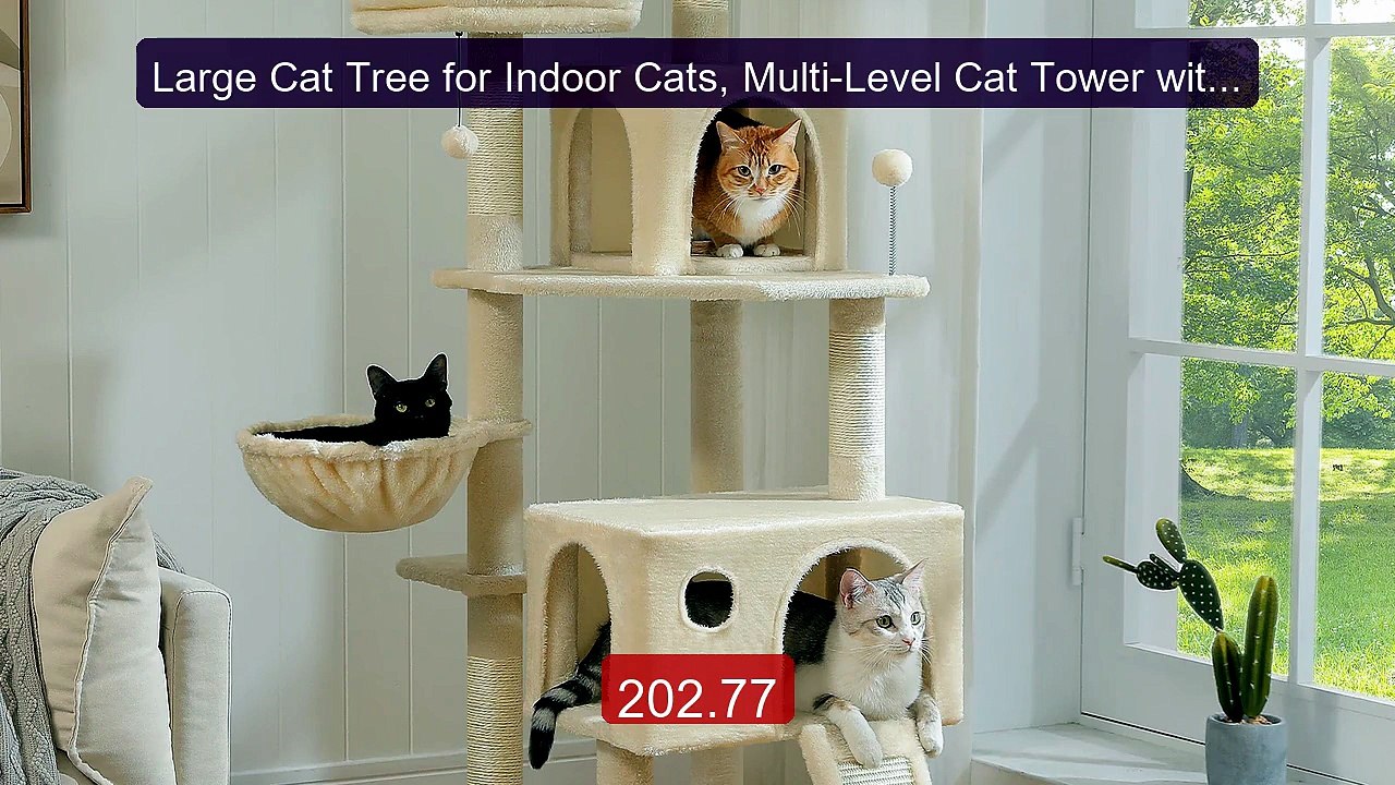 Large Cat Tree for Indoor Cats, Multi-Level Cat Tower with Scr... -- Hot Deal 2026 | Limited Offer!