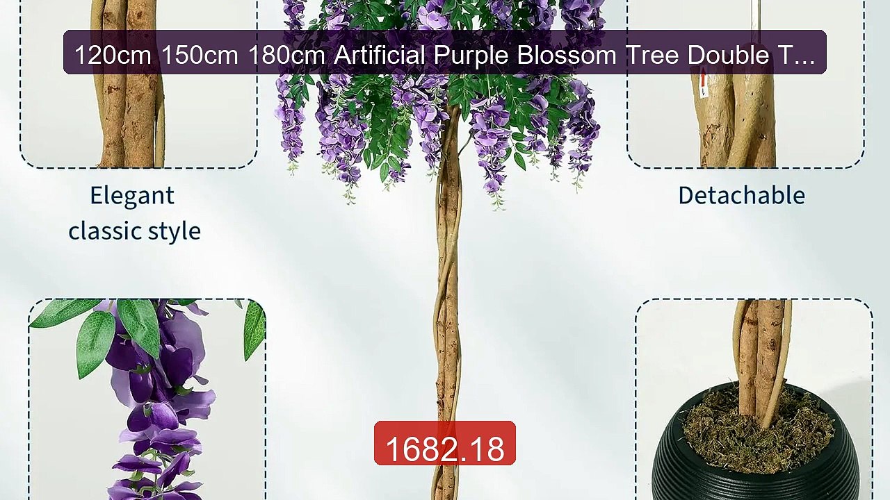 120cm 150cm 180cm Artificial Purple Blossom Tree Double Trunk ... -- Best Buy 2026 | Great Quality!