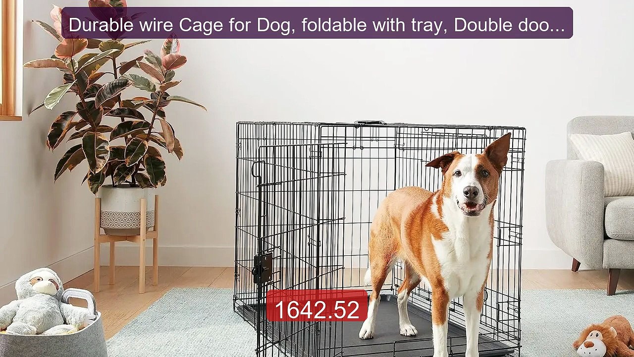 Durable wire Cage for Dog, foldable with tray, Double door, 1... -- Amazing Value 2026 | Must Have!