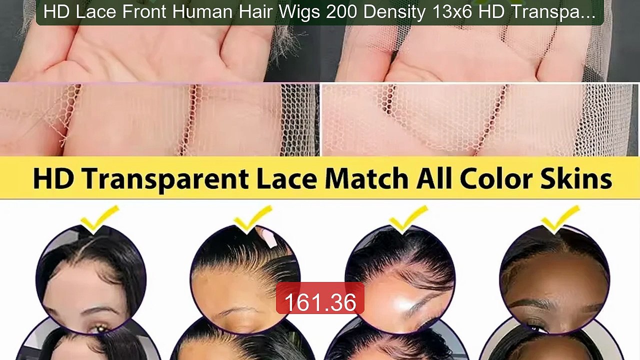 HD Lace Front Human Hair Wigs 200 Density 13x6 HD Transparent... -- Amazing Value 2026 | Must Have!
