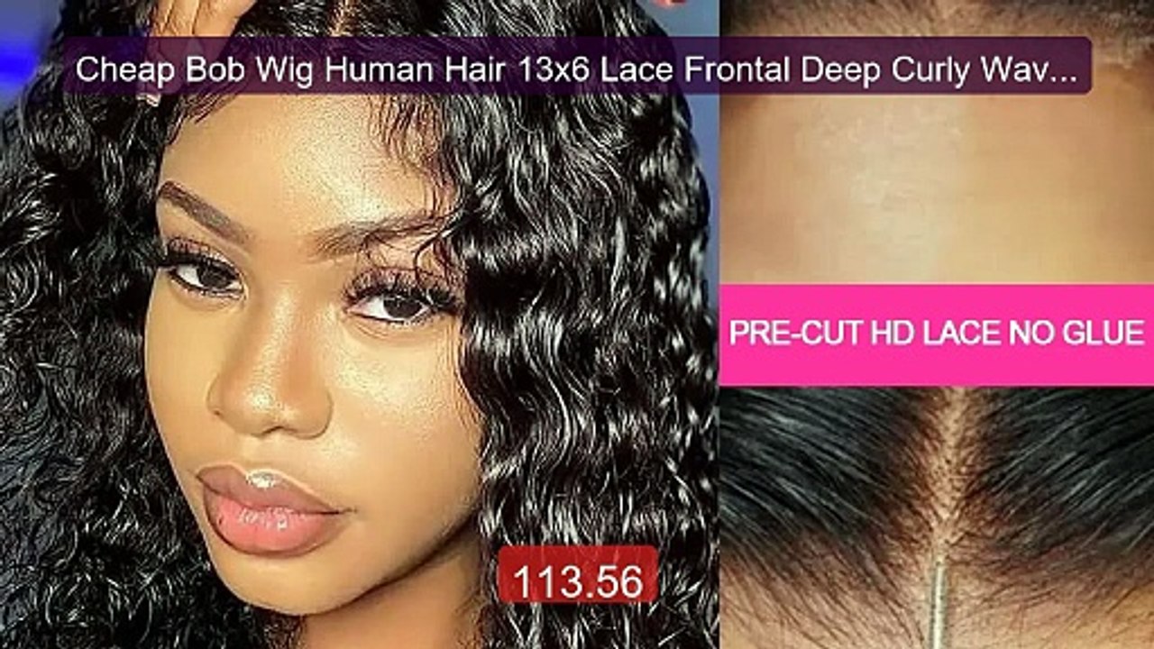 Cheap Bob Wig Human Hair 13x6 Lace Frontal Deep Curly Wave ... -- Top Pick 2026 | Unbeatable Price!