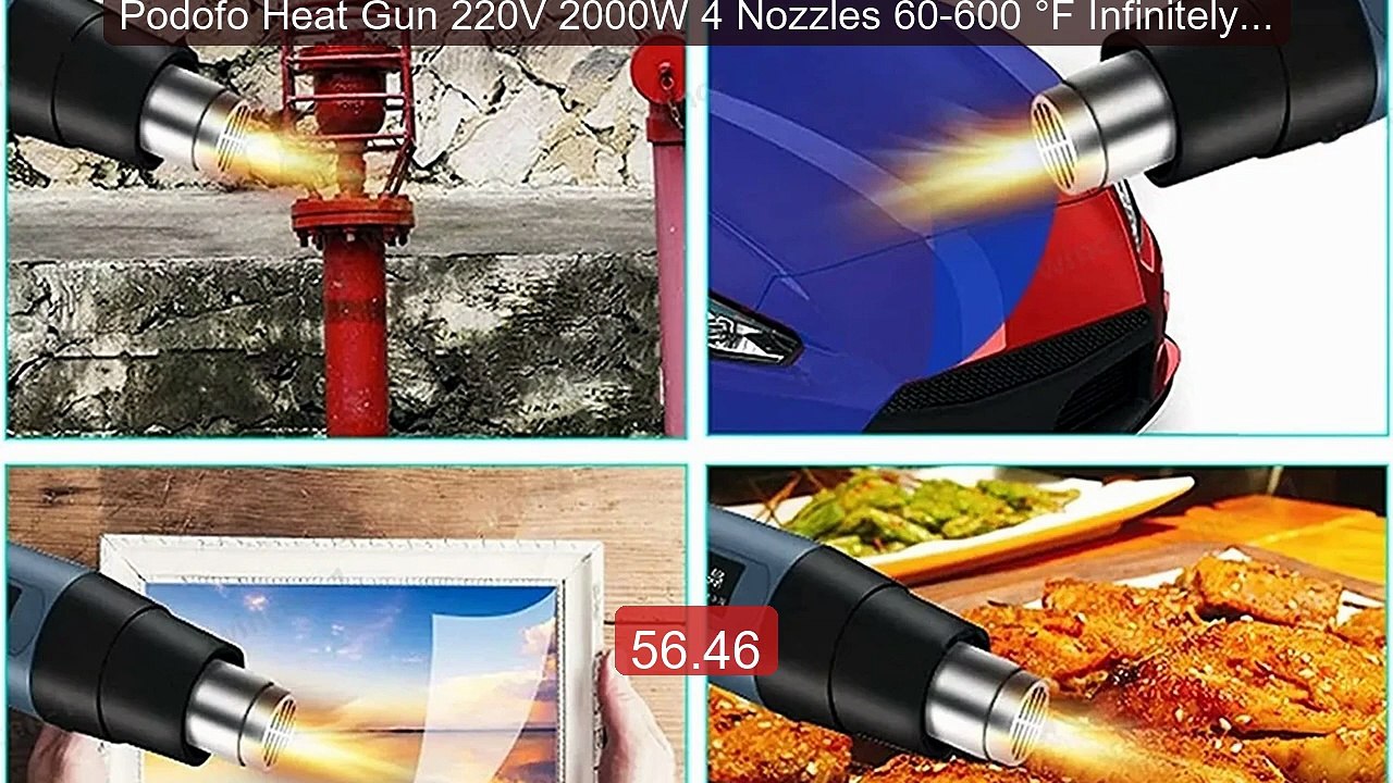 Podofo Heat Gun 220V 2000W 4 Nozzles 60-600 °F Infinitely Adj... -- Amazing Value 2026 | Must Have!