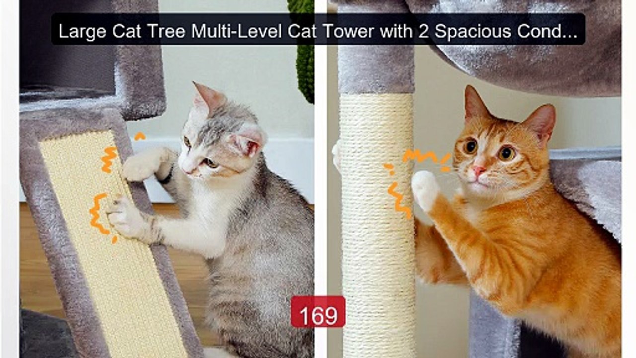 Large Cat Tree Multi-Level Cat Tower with 2 Spacious Condos for Ind... -- Top Rated 2026 | Buy Now!