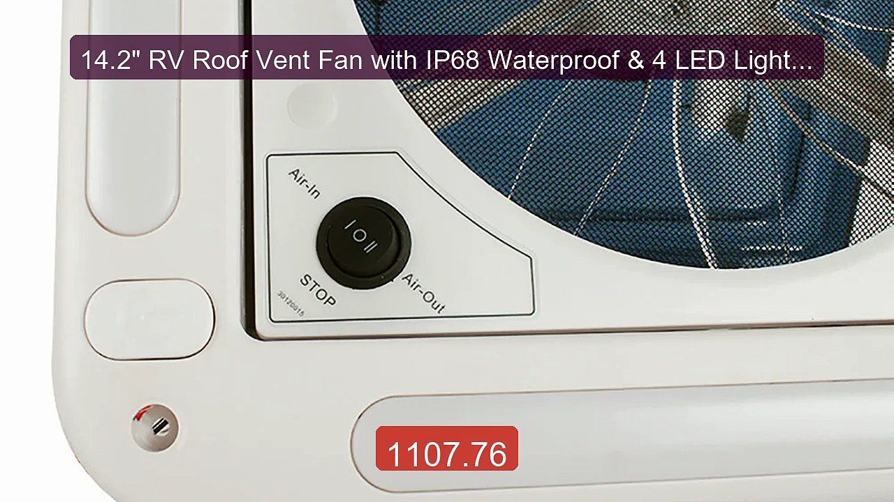 14.2" RV Roof Vent Fan with IP68 Waterproof & 4 LED Lights, 35... -- Hot Deal 2026 | Limited Offer!