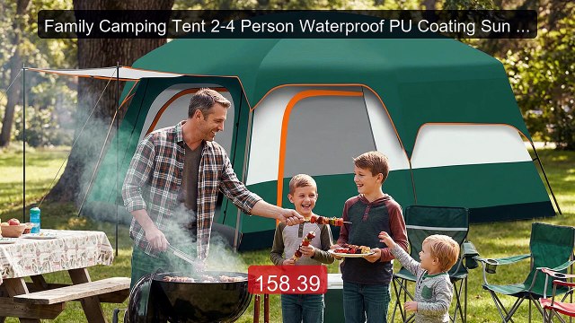 Family Camping Tent 2-4 Person Waterproof PU Coating Sun Shel... Amazing Value 2026 | Must Have!