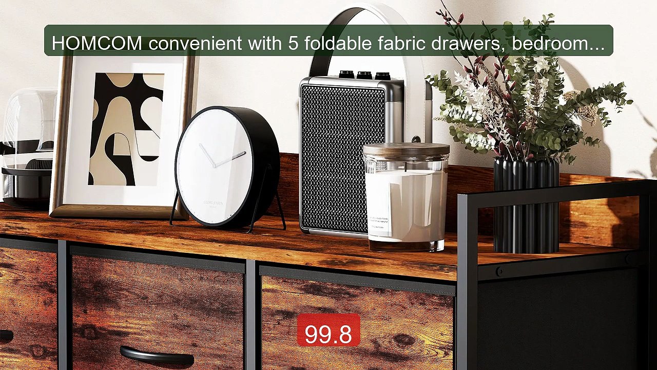 HOMCOM convenient with 5 foldable fabric drawers, bedroom con... -- Amazing Value 2026 | Must Have!