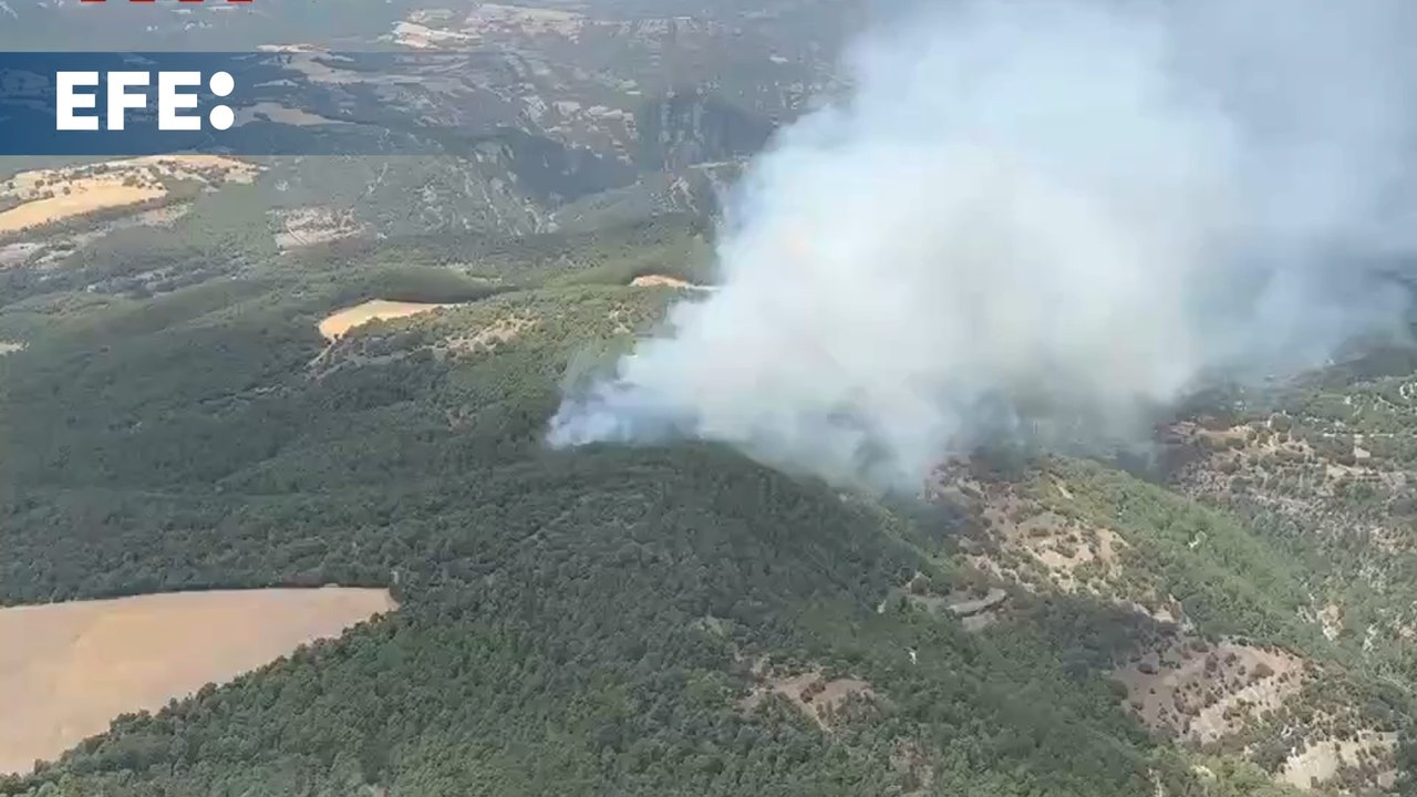 Un incendio forestal en Lladurs (Lleida) moviliza 29 dotaciones de los bomberos