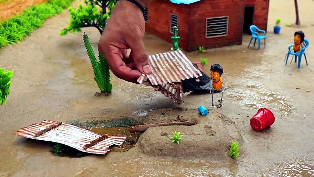 Mini_Brick_Toilet___Bathroom_with_Septic_Tank___Full_Water_Supply___Mini_Tractor_Construction