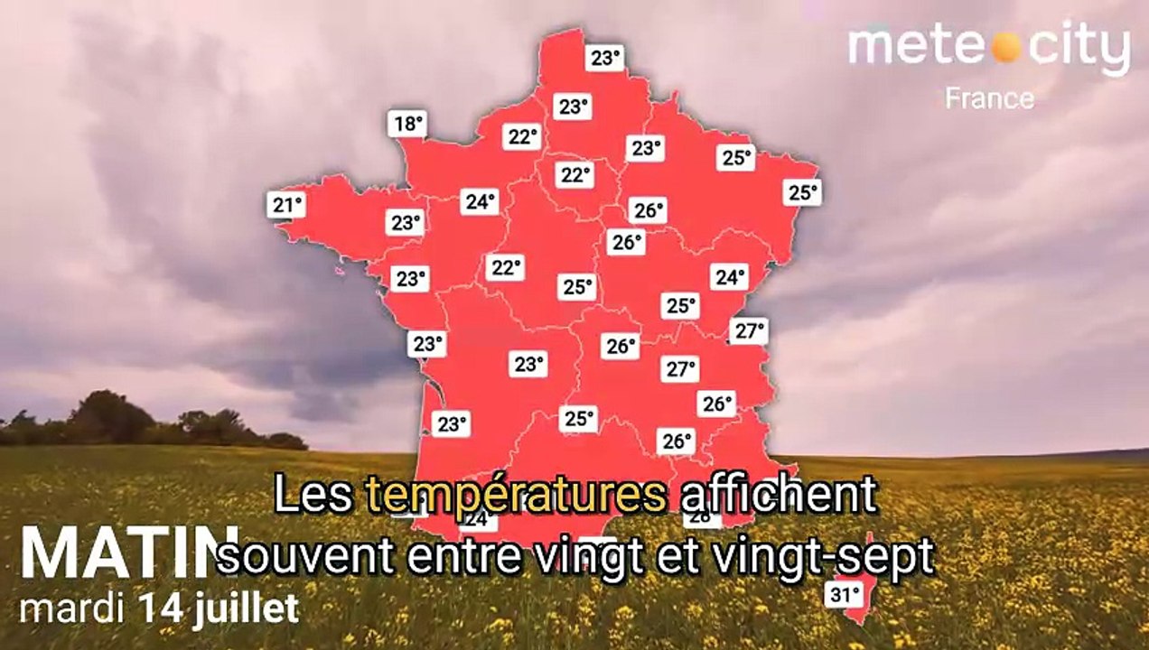 Bulletin météo France du mardi 14 juillet 2026