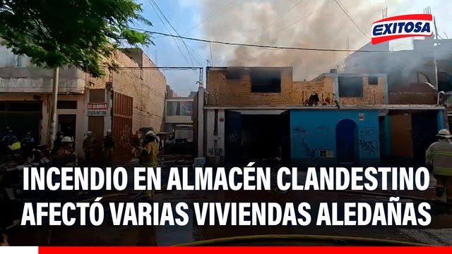 Incendio en almacén clandestino de productos de limpieza afectó varias viviendas aledañas