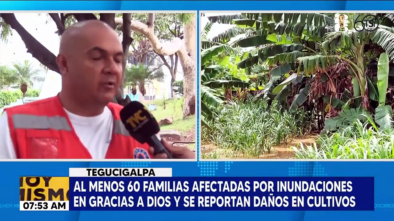 Fuertes lluvias provocan inundaciones y daños en cultivos en Gracias a Dios