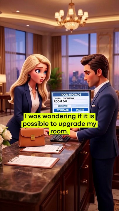 UPGRADING A HOTEL ROOM 🏨⭐ Easy English Conversation #shorts