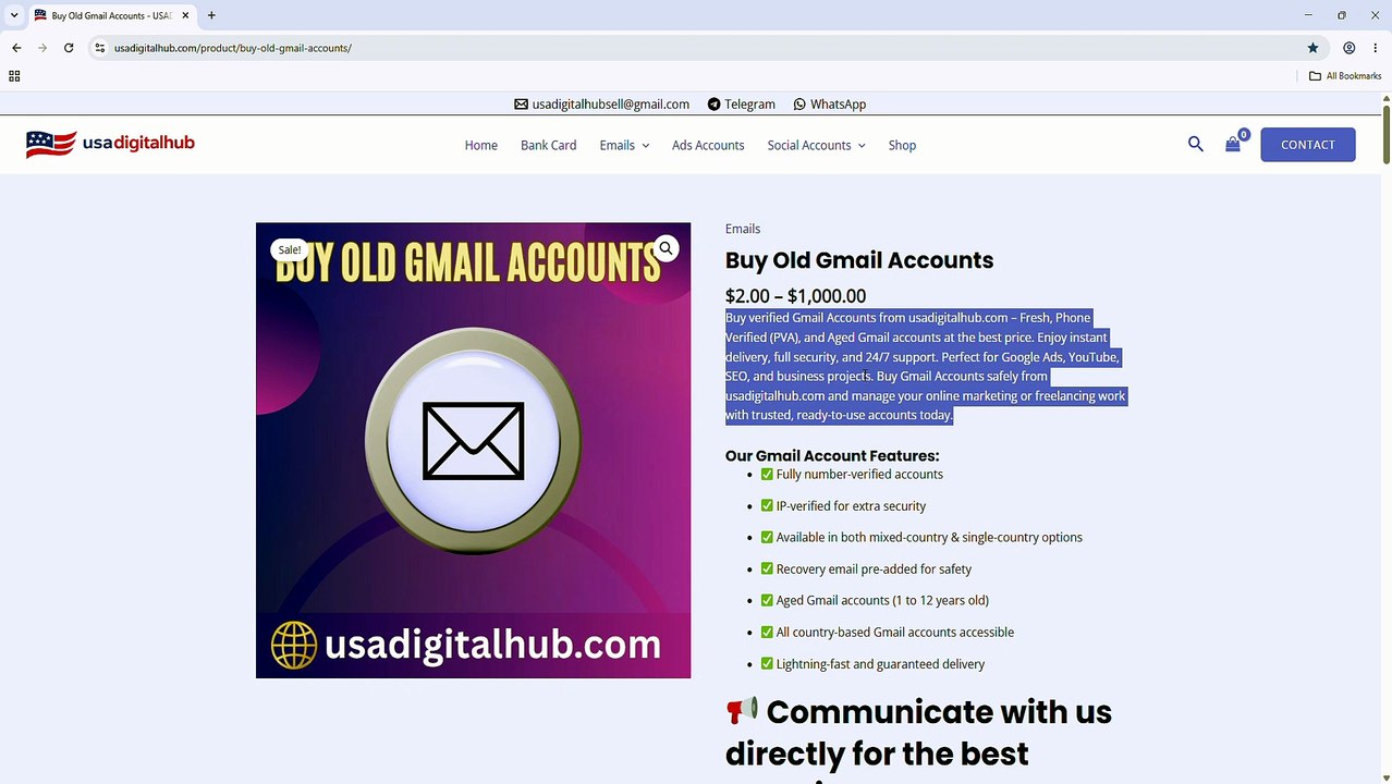 Top 10# Reliable Websites for Buying Gmail Accounts In