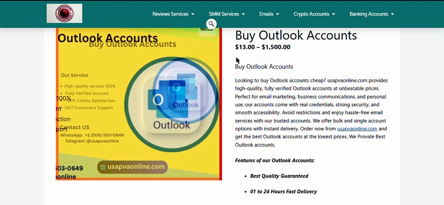 Buy Outlook Accounts in Bulk – Secure, Reliable & Ready for Business Use